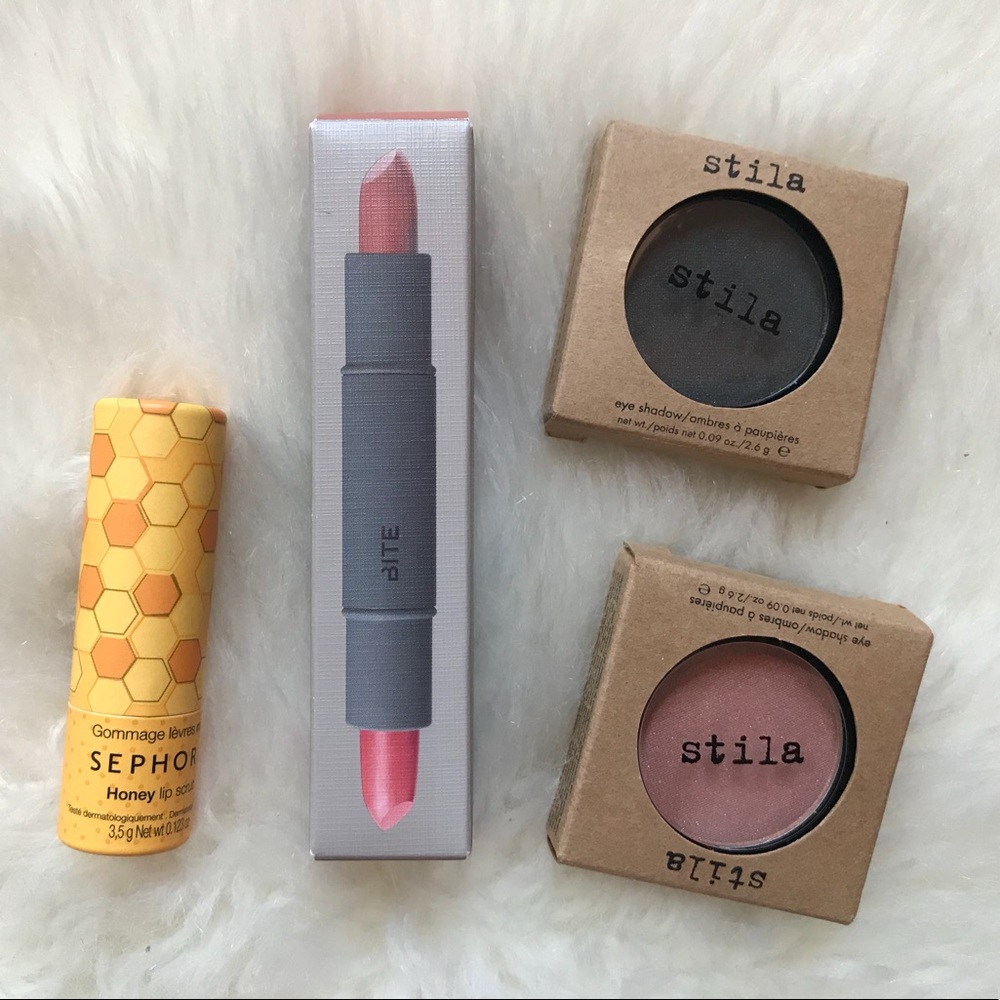 Lipstick and eyeshadow